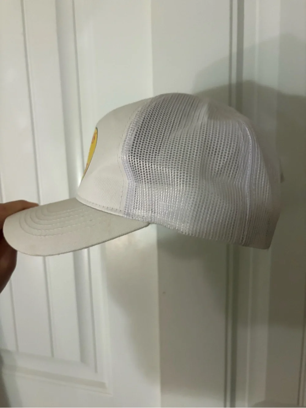Bass Pro Shops White Cap with Yellow Logo and Green Bass